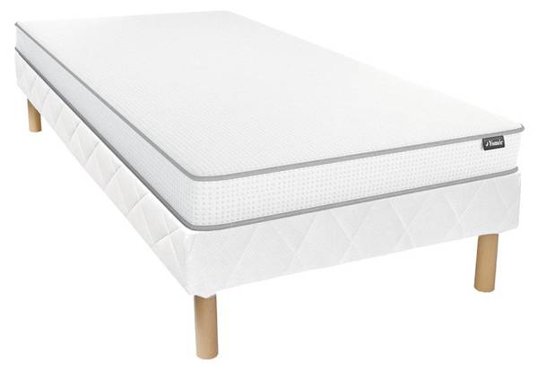 Matratzen-Bettgestell-Set ASTYANAX Weiß - Textil - 90 x 31 x 190 cm