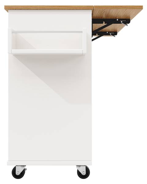 Kücheninsel Hestia Ⅶ Braun - Weiß - Holzwerkstoff - Metall - 63 x 87 x 142 cm