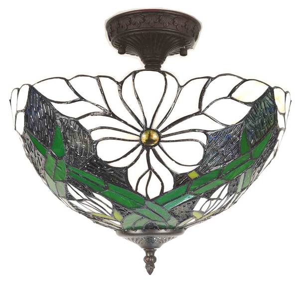 Deckenlampe Tiffany Valeria Weiß - Kunststoff - 36 x 35 x 36 cm