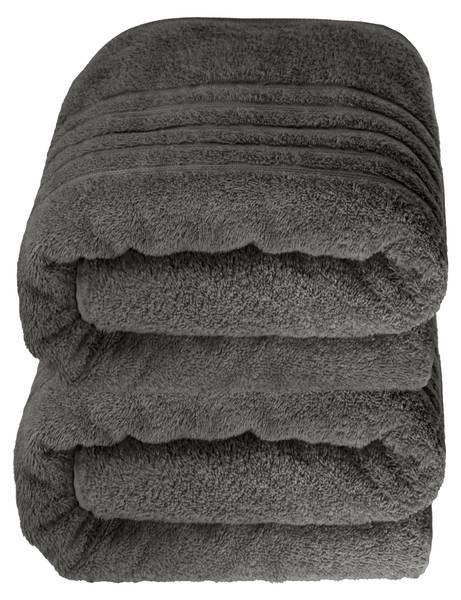 Saunahandtuch London 2er-Set Grau - Frottee - 80 x 1 x 200 cm