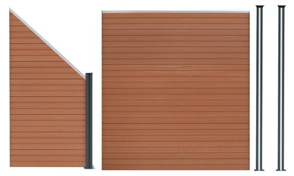 Gartenzaun 40390 4er Set Braun - Holzwerkstoff - 273 x 273 x 7 cm