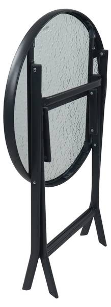 Gartentisch Sonlas Grau - Glas - Metall - 55 x 70 x 55 cm