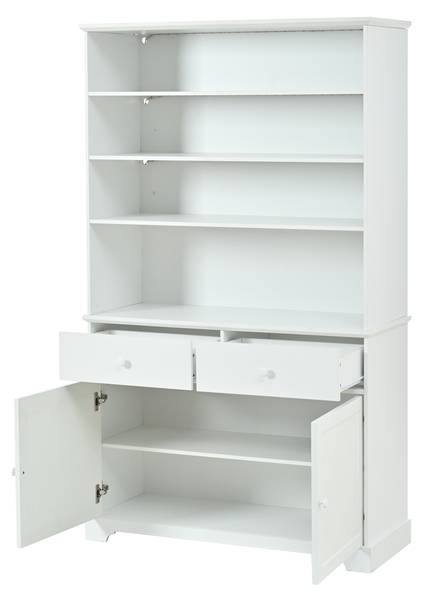 Armoire Haute Ourea Ⅲ Blanc - Bois manufacturé - 38 x 170 x 100 cm