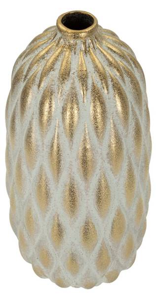 Vase Pepitas Lang Grau - Keramik - 19 x 38 x 19 cm