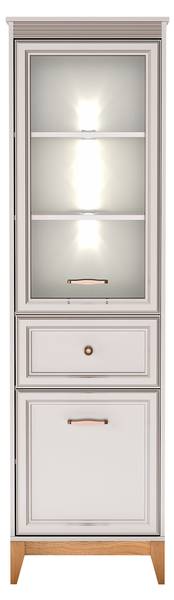 Hochvitrine mit LED Windsor Beige - Holzwerkstoff - 55 x 193 x 41 cm