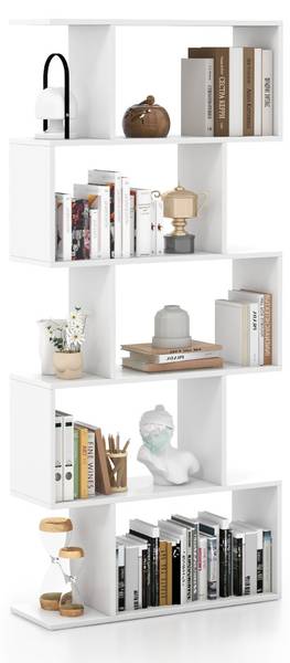 Bücherregal mit 5 Ebenen 54901382 Weiß - Holzwerkstoff - 70 x 158 x 24 cm