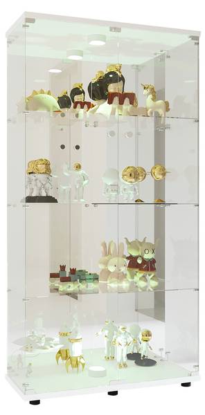 Glasvitrine HJY09 Weiß - Glas - 36 x 164 x 80 cm