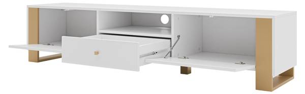 TV-Lowboard Loutio Weiß - Holzwerkstoff - 180 x 40 x 40 cm