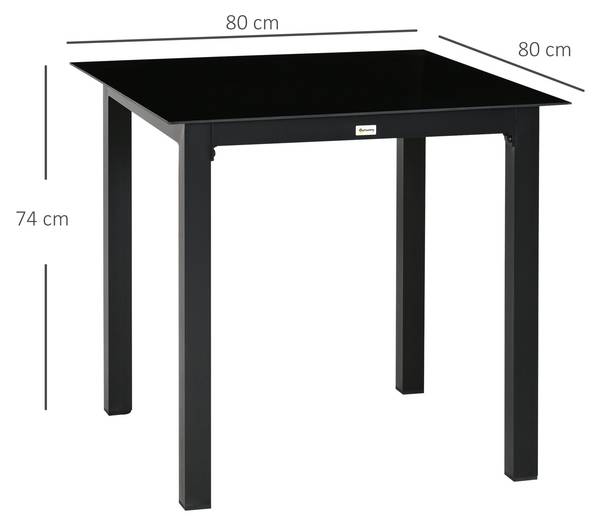 Gartentisch BB5359 Schwarz - Metall - 80 x 74 x 80 cm