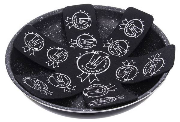 Pfannenschoner 2er Set 350920 Schwarz - Grau - Kunststoff - 32 x 1 x 32 cm
