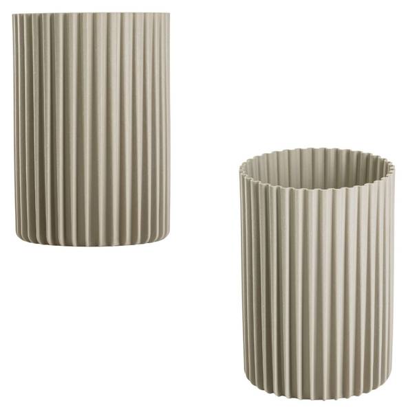 Vase Ribs 3er-Set Beige