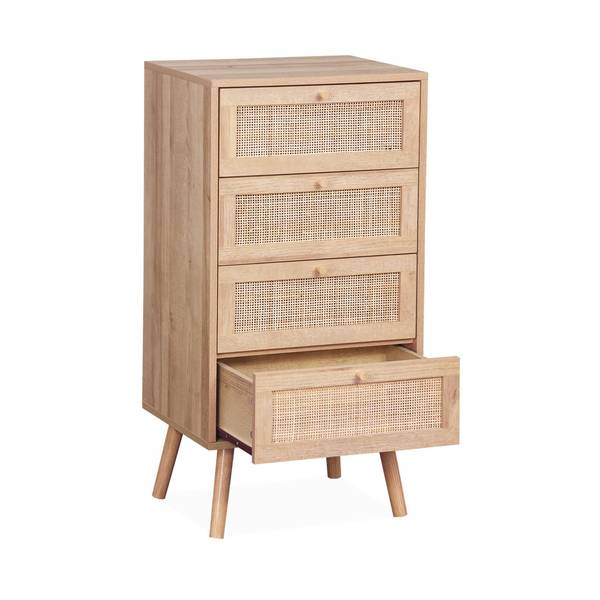 Hochkommode Bohème Beige - Holz teilmassiv - 39 x 96 x 48 cm