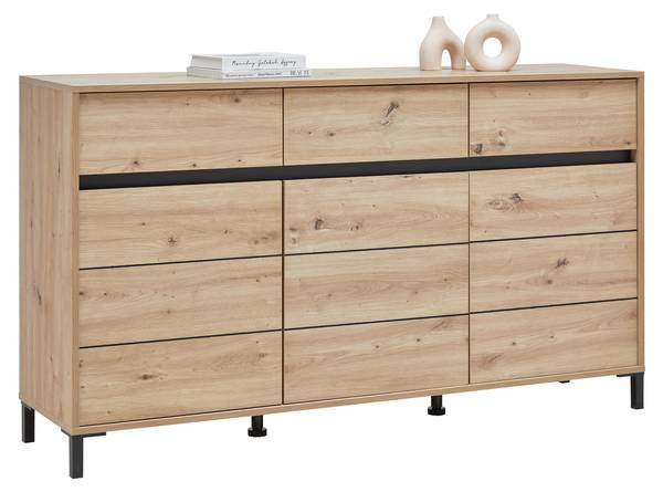 Sideboard ARRAN Schwarz - Braun - Holzwerkstoff - 157 x 90 x 40 cm