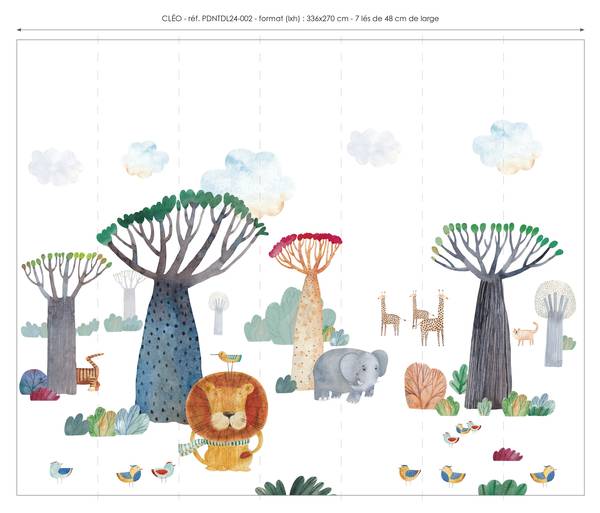 Panorama-Tapete Cléo Papier - 336 x 270 x 336 cm