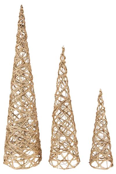 Weihnachtsbaum Xmas&William 3er Set Gold - Metall - 20 x 80 x 20 cm