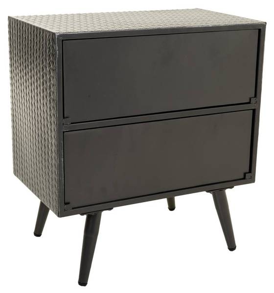 Nachttisch Illinois Grau - Metall - 50 x 56 x 30 cm