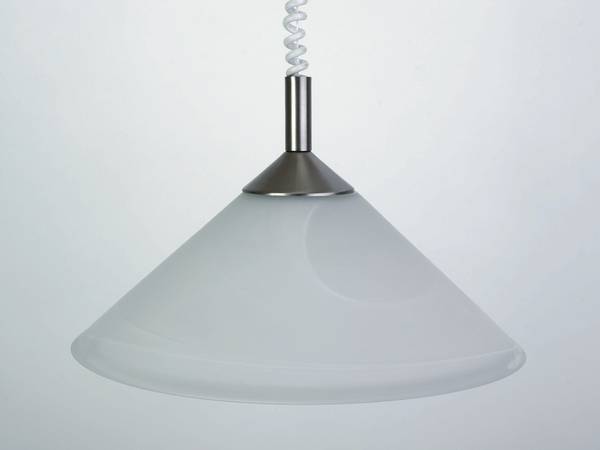 Hängelampe, Ø 40 cm, Rollizug, 80 cm Weiß - Glas - 40 x 80 x 40 cm