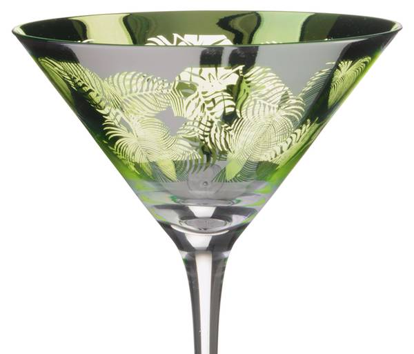 Cocktailgläsern Tropical Leaves 2er-Set Glas - 17 x 18 x 12 cm