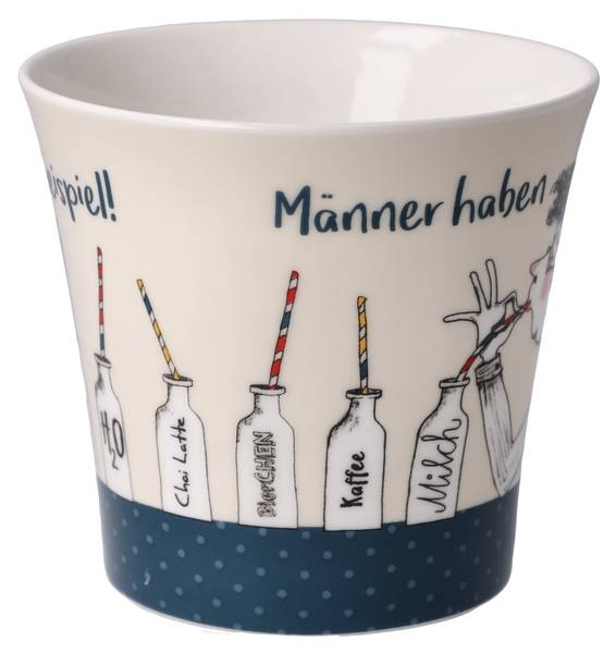 Tasse Freundlieb - Männer haben Gefühle Blau - Weiß - Porzellan - 11 x 10 x 14 cm