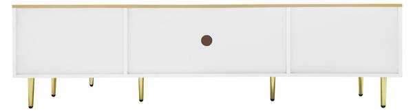 Lowboard TV-Schrank xhy03 Weiß - Metall - Massivholz - 37 x 47 x 170 cm