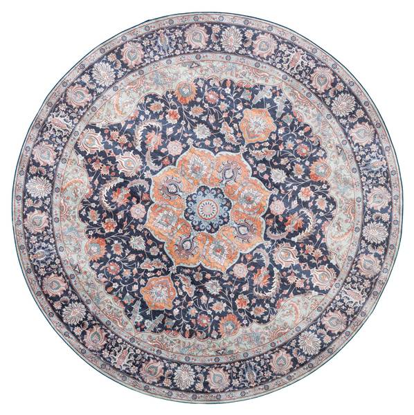 Teppich Imagine Medaillon Blau - Textil - 240 x 1 x 240 cm
