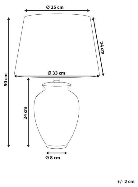 Tafellamp JAUCA blauw - wit - porselein - 33 x 50 x 33 cm