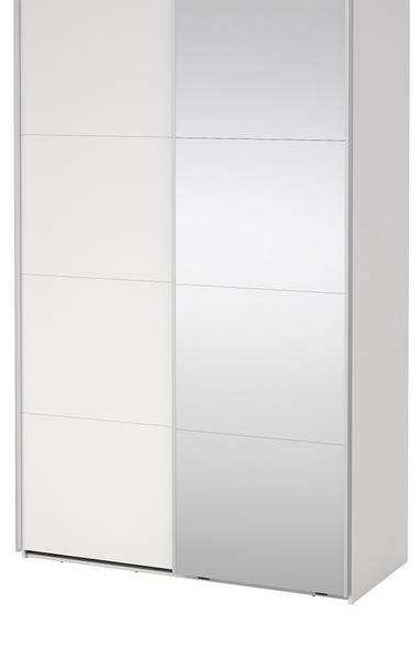 Schiebetürenschrank Bergamo (2-türig) Weiß - Holzwerkstoff - Textil - 139 x 221 x 67 cm