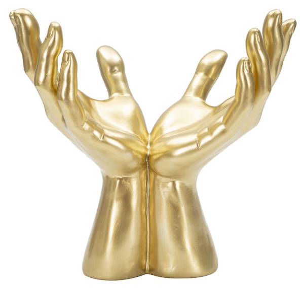 Skulptur Hände 3 Gold - Harz - 25 x 24 x 15 cm