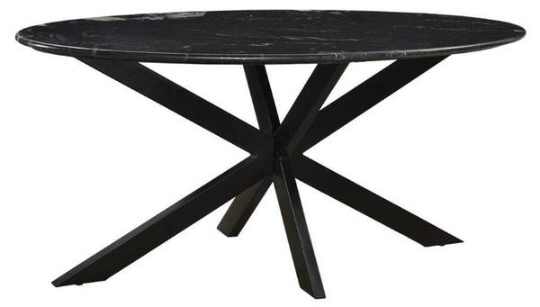 Esstisch Marmor Schwarz - Metall - 180 x 75 x 90 cm