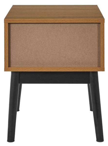 Nachttisch Chevron Schwarz - Braun - Holz teilmassiv - 12 x 48 x 47 cm