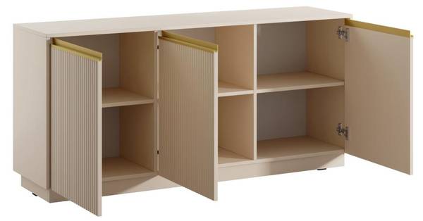 Sideboard POSINIA Beige - Holz teilmassiv - 39 x 72 x 154 cm