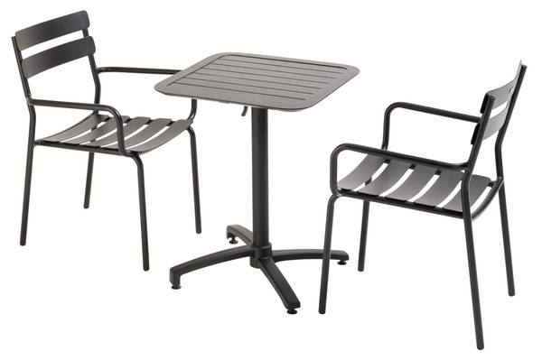 Gartenset Almada Schwarz - Metall - 60 x 72 x 60 cm