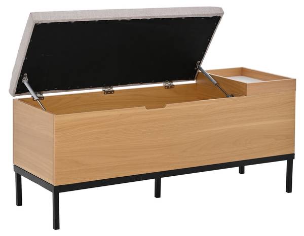 Schoenenbank NaturWoody bruin - plaatmateriaal op houtbasis - 40 x 50 x 115 cm