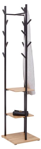Garderobenständer LUGO Schwarz - Holzwerkstoff - Metall - 40 x 182 x 40 cm