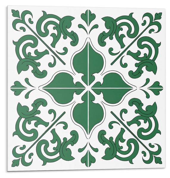 Fliesen Pflanzenornamentik 4er Set 50 x 50 cm