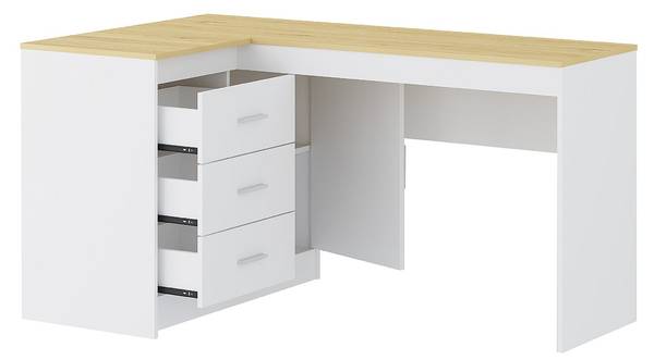 Schreibtisch RIDOVA Braun - Weiß - Holz teilmassiv - 140 x 75 x 90 cm