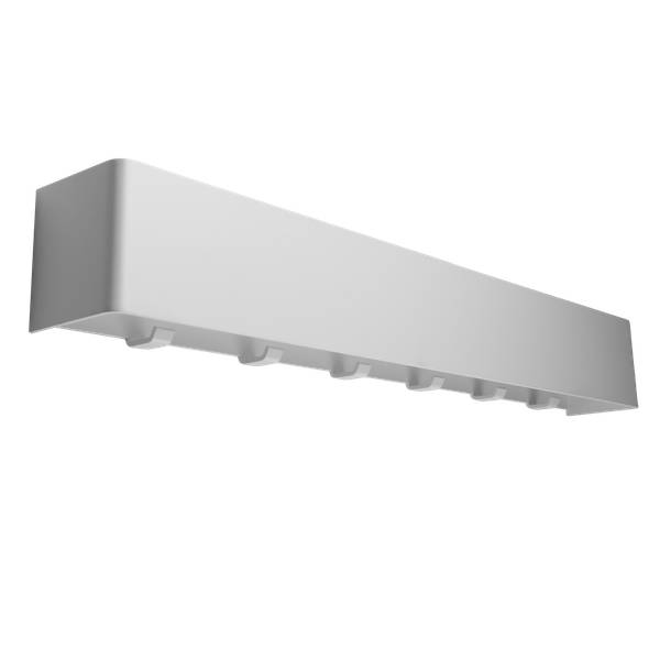 Wandgarderobe mit verdeckten Haken DFHH Weiß - Aluminium - 57 x 8 x 8 cm