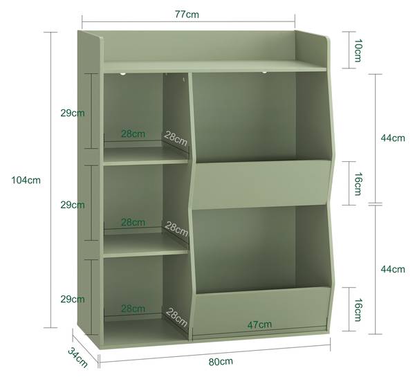 Kinderboekenkast KMB55-K-GR groen