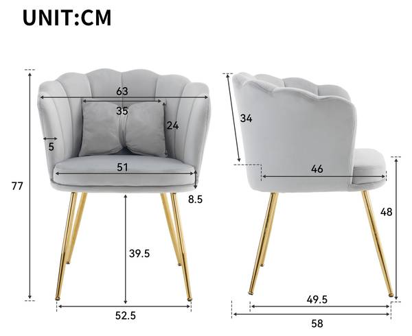 Esszimmerstuhl FlowerSunKiss (4er Set) Grau - 4er Set
