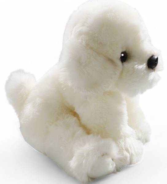 Kuscheltier Bichon Hund Weiß - Kunstfell - 15 x 24 x 21 cm