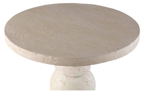 Beistelltisch Muza Weiß - Naturfaser - 56 x 56 x 56 cm