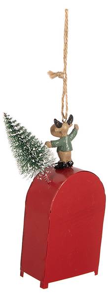 Weihnachtsanhänger Briefkasten 66748 Rot - Kunststoff - 3 x 14 x 6 cm