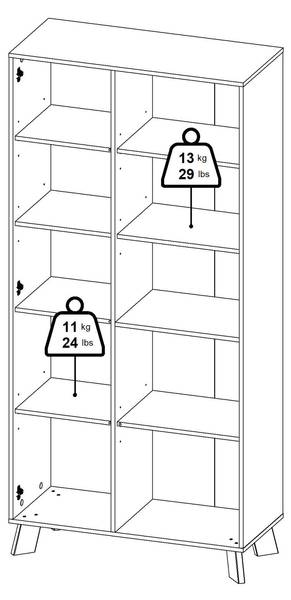 Vitrine Esme Braun - Holzwerkstoff - 89 x 188 x 40 cm