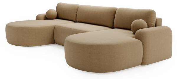 Ecksofa AURIO U Hellbraun
