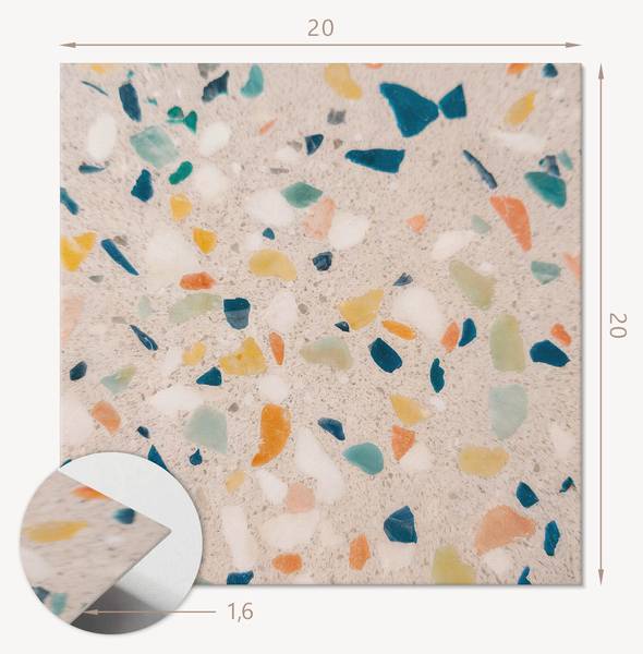 Vinylfliese FarbenMix 20er-Set 20 x 20 cm