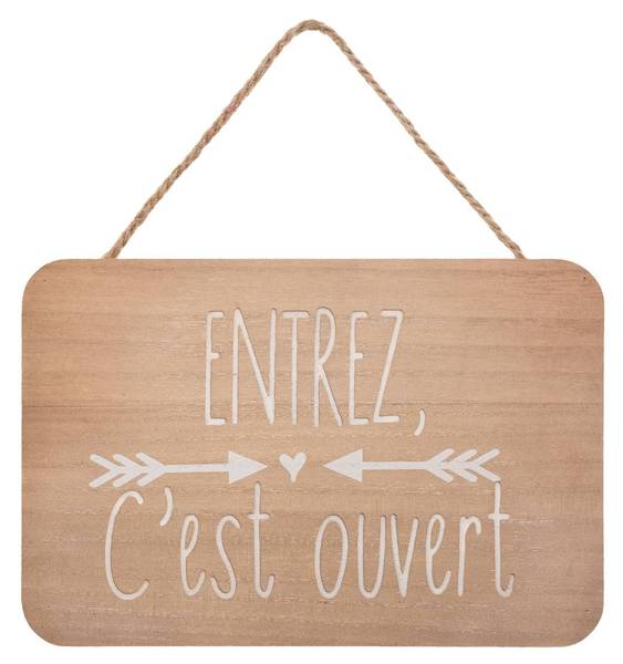 Plaque de porte KRYSTEL Bois manufacturé - 26 x 17 x 1 cm
