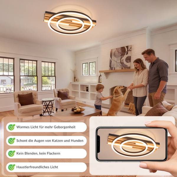 LED Plafondlamp kBO bruin - ijzer - 32 x 7 x 38 cm