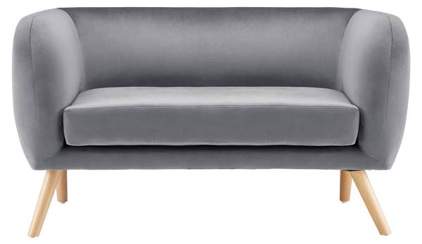 2-Sitzer-Sofa BRUNO Grau - Textil - Holz teilmassiv - 124 x 68 x 71 cm