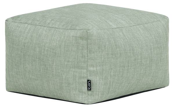 Poef Amara groen - geweven stof - 40 x 24 x 40 cm