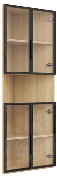 Standvitrine GLOWNatur Ⅴ Braun - Holzwerkstoff - 32 x 160 x 62 cm